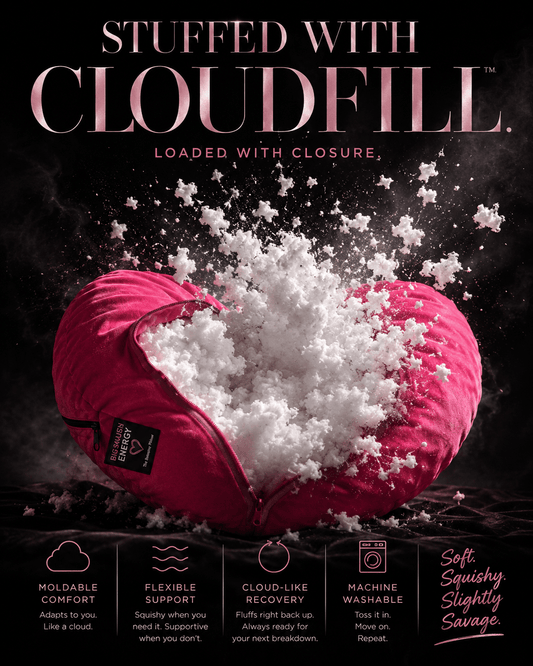 Breakup gift for her — heart-shaped CloudFill comfort pillow in pink