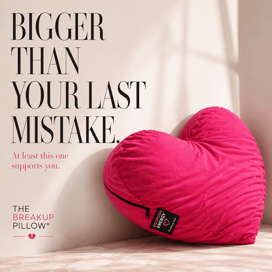 Divorce glow up gift — heart-shaped pillow for women entering their divorce glow up era
