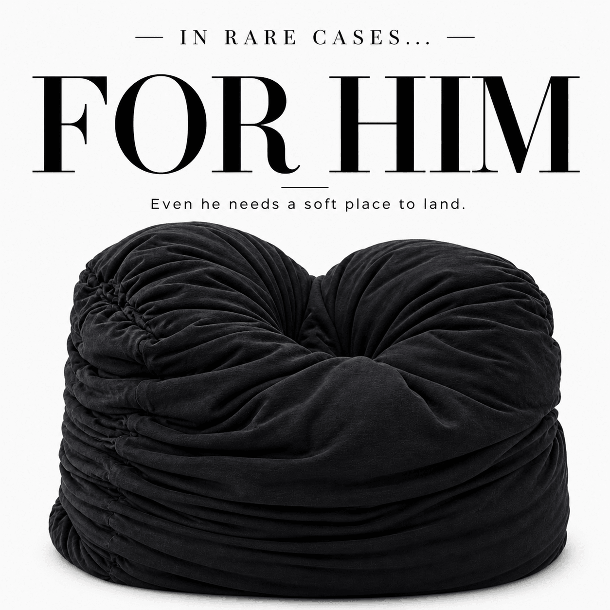 black breakup pillow for men, soft squishy cloud pillow for mens self care and emotional comfort, minimalist luxury breakup gift aesthetic
