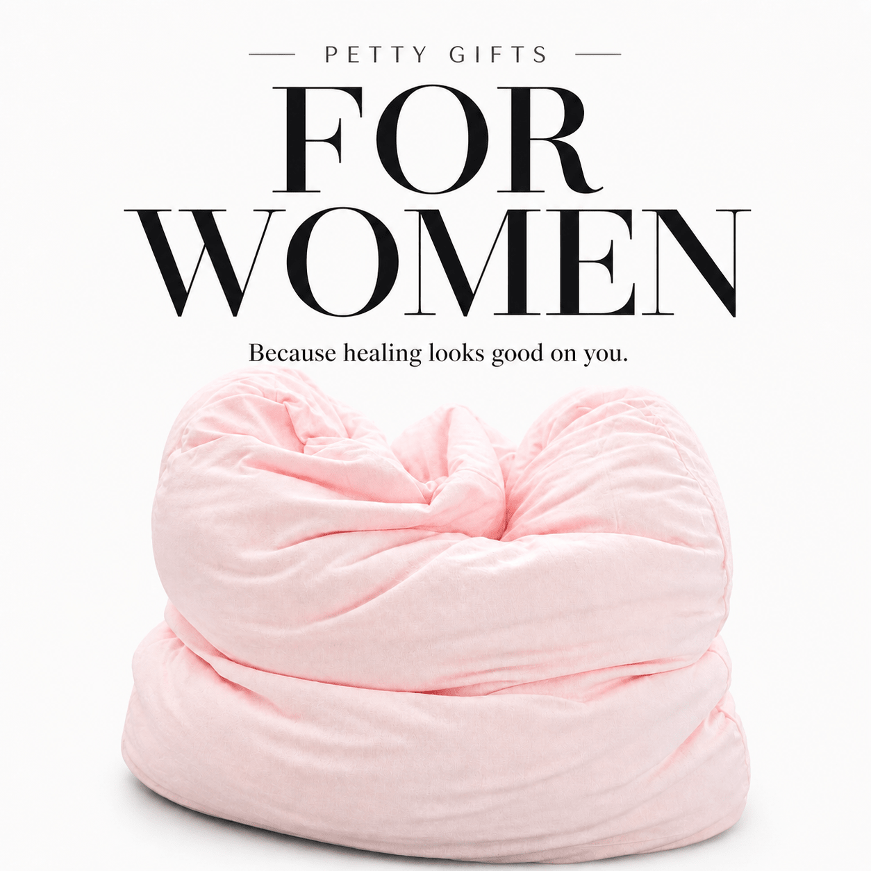 Petty gifts for women collection showing pink breakup pillow.