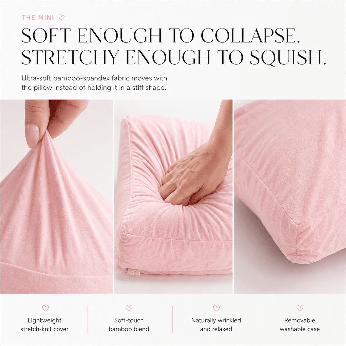 Petty Pillowcase Mini – 16x16 bamboo pillow covers for The Breakup Mini by The Breakup Pillow