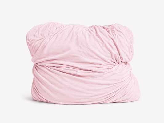 Post-Cry Pretty pink breakup pillow on white – best-selling soft bamboo cuddle pillow, breakup gift for her by The Breakup Pillow