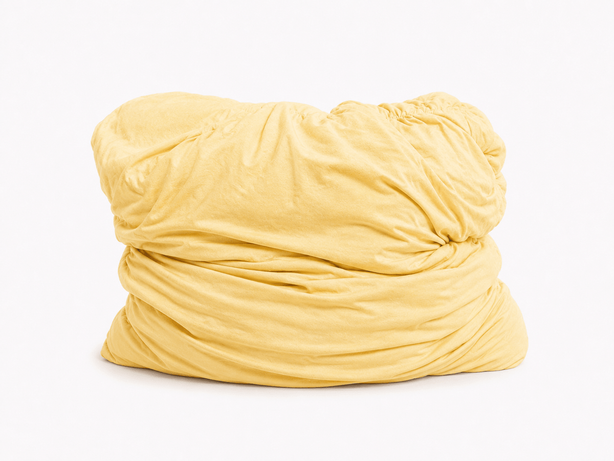 Sunny But Still Mad yellow breakup pillow – soft bamboo viscose cuddle pillow, self-care gift for her by The Breakup Pillow