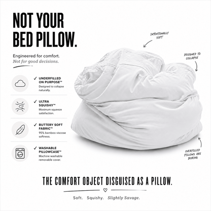 White Lies white breakup pillow — bamboo viscose comfort pillow by The Breakup Pillow