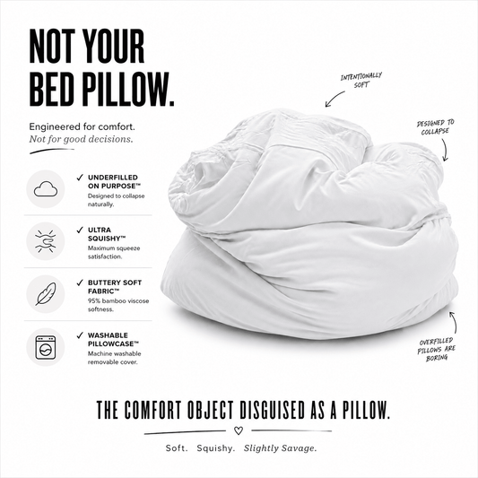 White Lies white breakup pillow — bamboo viscose comfort pillow by The Breakup Pillow