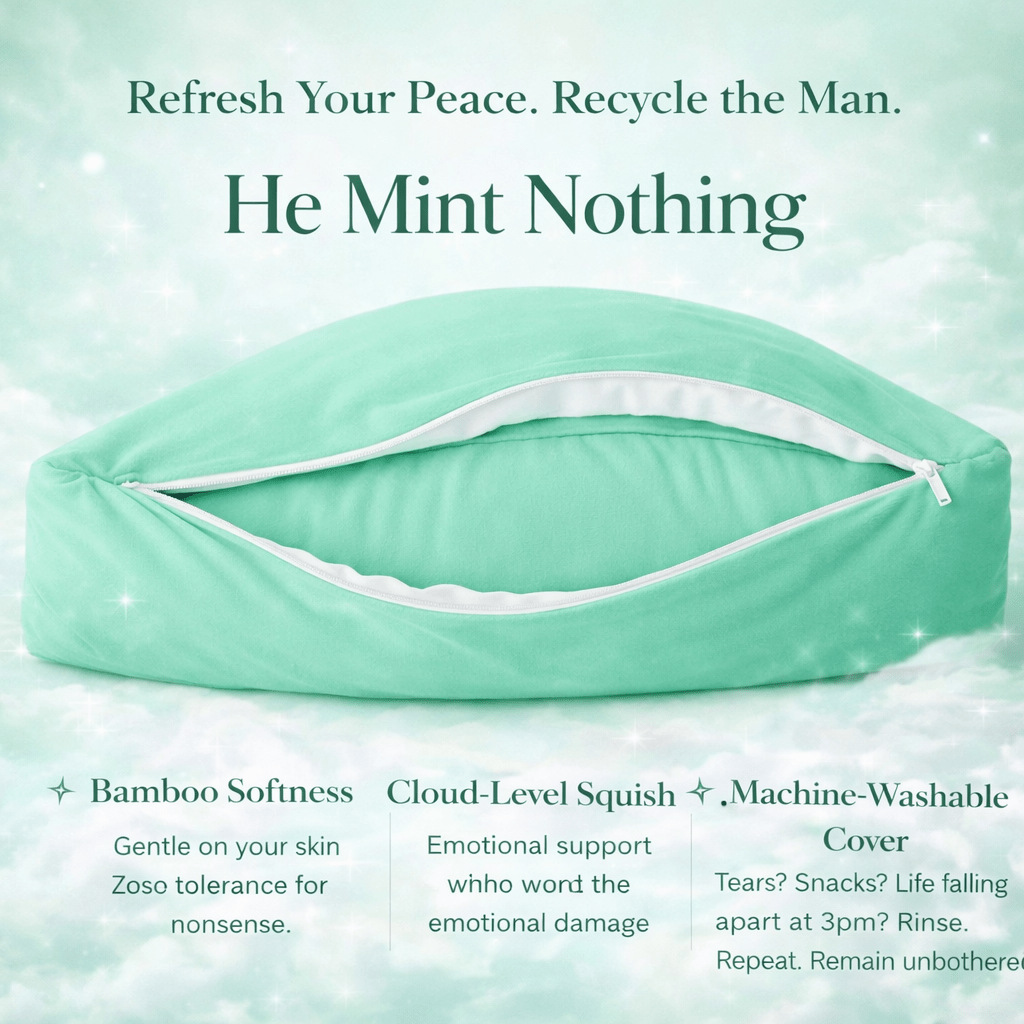He Mint Nothing mint green breakup pillow — bamboo viscose comfort pillow by The Breakup Pillow