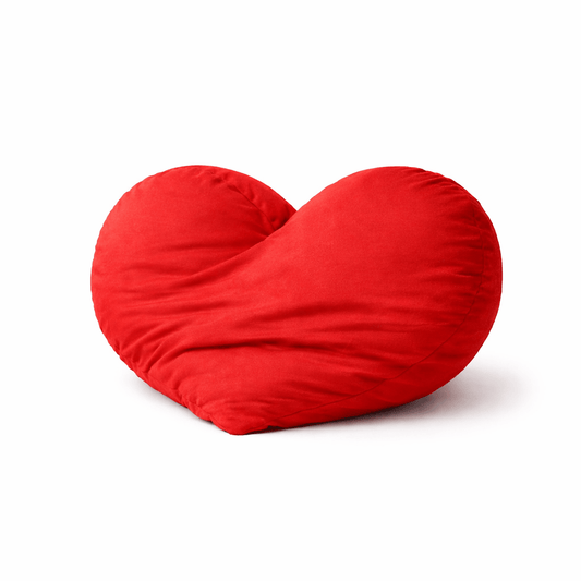 Left on Red — 24" Large Red Heart Pillow
