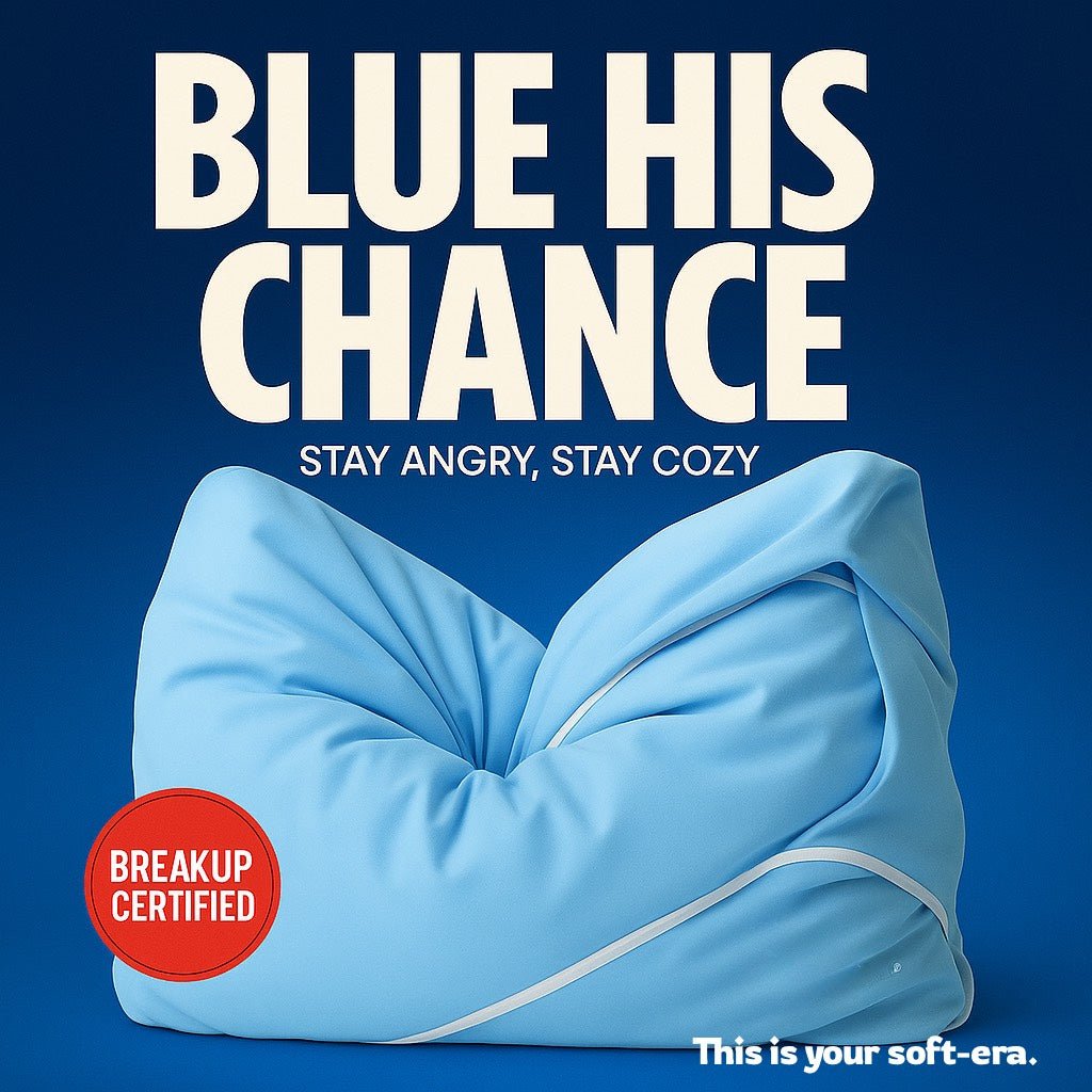Blue breakup sad girl present with text 'Blue His Chance' on a blue background