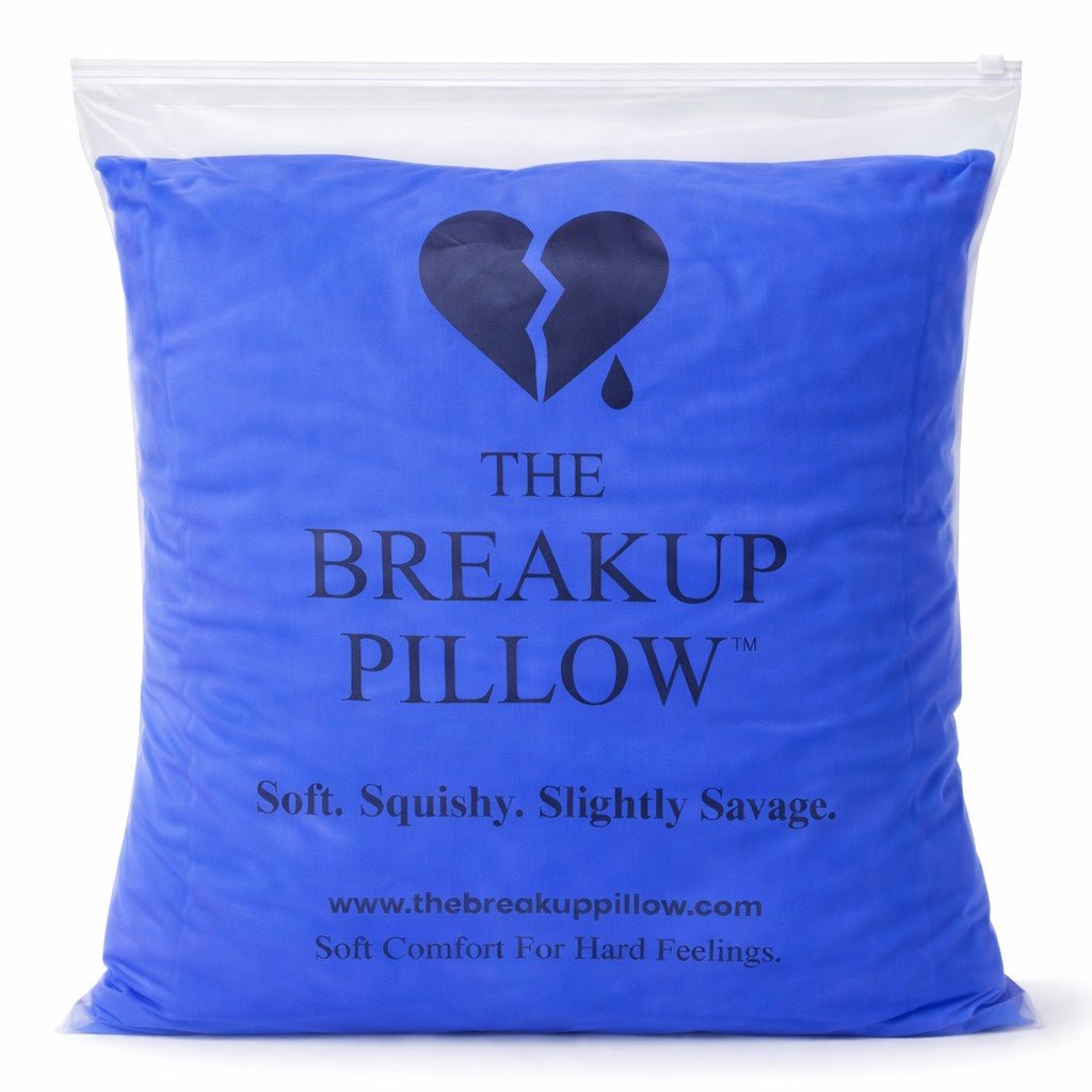 Blue-Tiful Without You cobalt blue pillow from The Breakup Pillow brand showing self-trust vibe.