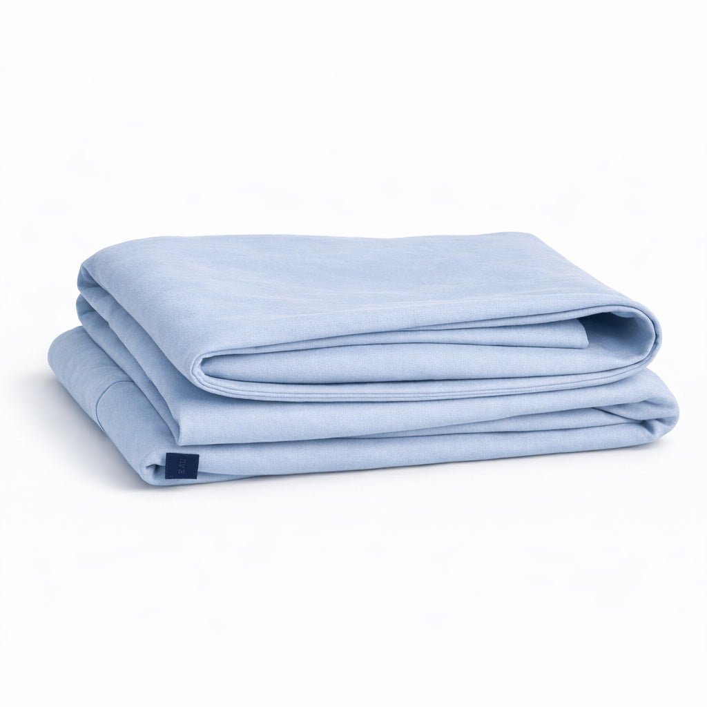 Blue his chance pillowcase cover folded made from bambioo.