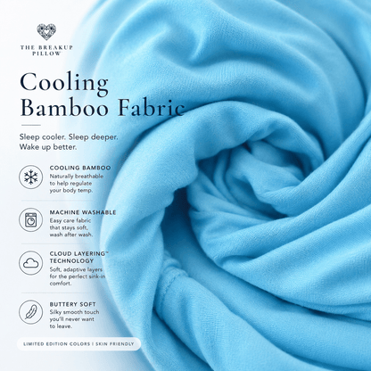 Close-up of the cooling bamboo viscose fabric used in Petty Pillowcase covers by The Breakup Pillow