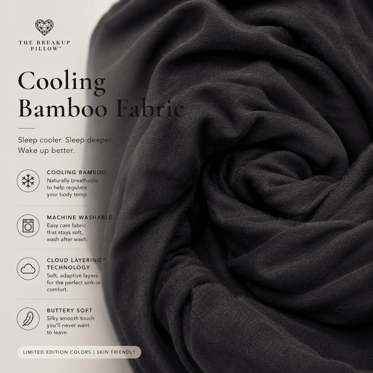 Rest in Petty black pillow texture and compressible feel