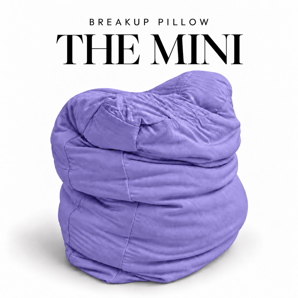 Violet Tendencies Mini Breakup Pillow in violet purple, 16 x 16 x 3 soft slouched travel pillow on a white background
