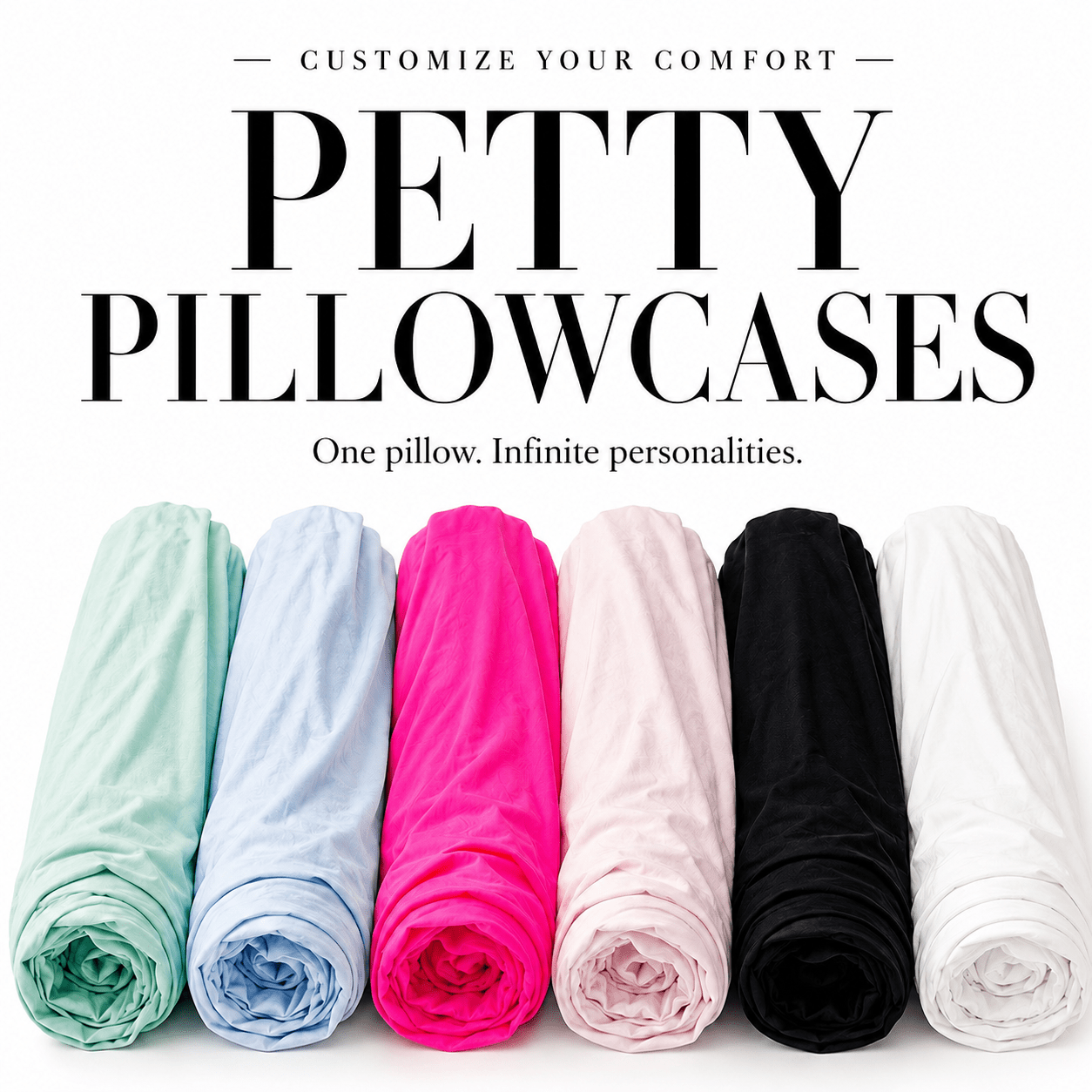 Petty Pillowcase Covers cooling bamboo pillowcases in multiple colorways — Cloud Case Layering System upgrade by The Breakup Pillow™