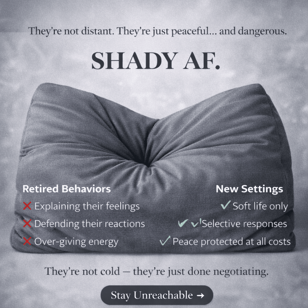 Gray pillow with text about 'Shady AF' on a gray background