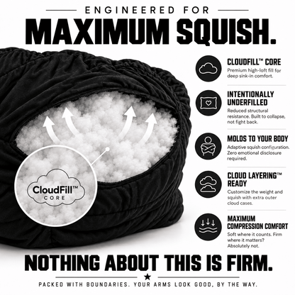 Tactical Cloud CloudFill core and intentionally underfilled construction for maximum squish