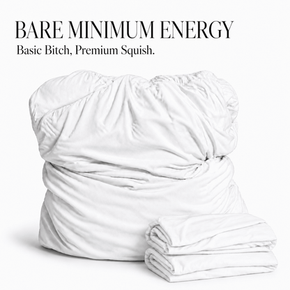 Bare Minimum Energy white breakup pillow – soft bamboo cuddle pillow for guys by The Breakup Pillow