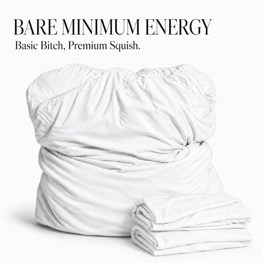 Bare Minimum Energy white breakup pillow – soft bamboo cuddle pillow for guys by The Breakup Pillow