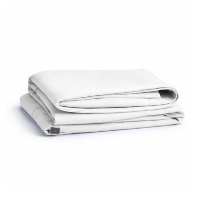 Folded white pillowcase cover called white lies for the breakup pillow