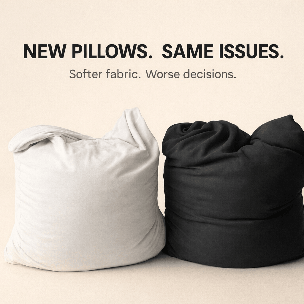 White and black breakup pillow bundle contrast bamboo soft squishy pillows for emotional comfort and modern bedroom decor